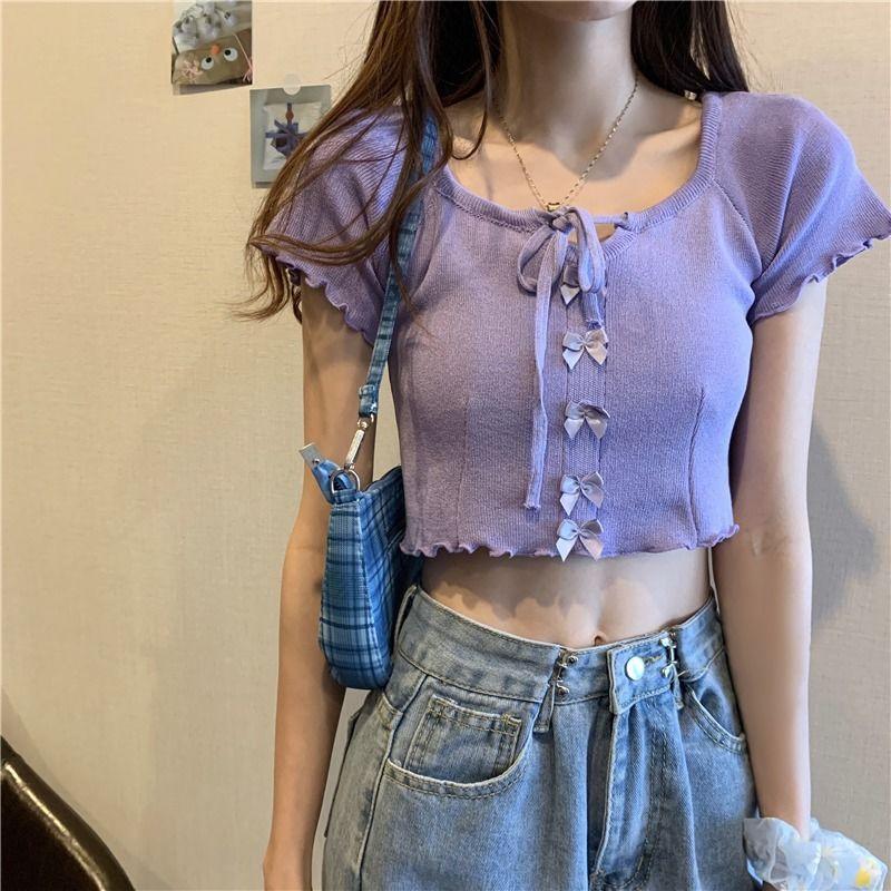 Short-sleeved T-shirt for Women in Summer New Korean Style Slim Fit Slim Tight Knitted Sweater Top One size чёрный
Short-sleeved T-shirt for Women in Summer New Korean Style Slim Fit Slim Tight Knitted Sweater Top One size чёрный