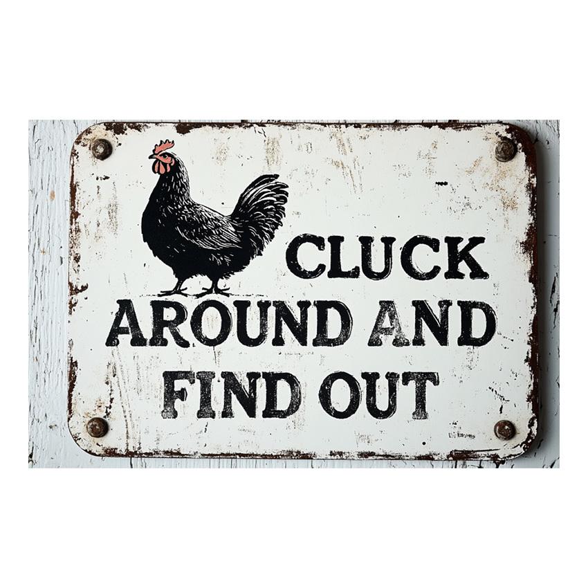 2D flat Wooden 30*20cm Funny Cluck Around And Find Out Chicken Sign Engraved Wall Art, Perfect for Home, Bar, Cafe & Garage Decor 30*20cm
2D flat Wooden 30*20cm Funny Cluck Around And Find Out Chicken Sign Engraved Wall Art, Perfect for Home, Bar, Cafe & Garage Decor 30*20cm