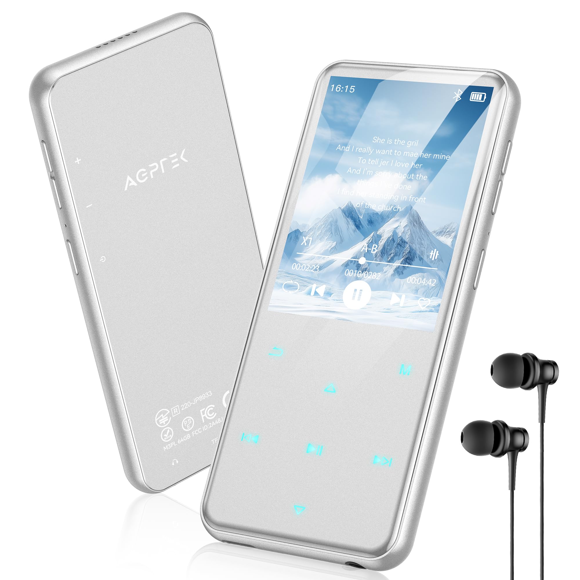 New Color Release! AGPTEK MP3 Player with Bluetooth 5.3, 64GB Built-in Storage, 2.4 Screen, Built-in Speaker, HiFi Music Player, 500mAh Battery, TF C
New Color Release! AGPTEK MP3 Player with Bluetooth 5.3, 64GB Built-in Storage, 2.4 Screen, Built-in Speaker, HiFi Music Player, 500mAh Battery, TF C