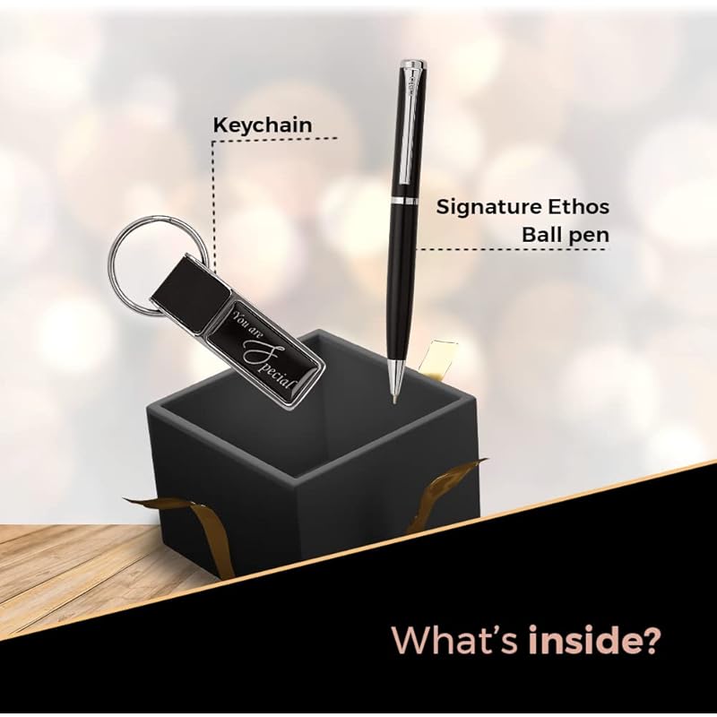Cello Signature Professional Gift Set | Blue Ink | 1 Ball Pen + 1 Metal Keychain | Black & Silver Finish | Premium Metal 11 синий
Cello Signature Professional Gift Set | Blue Ink | 1 Ball Pen + 1 Metal Keychain | Black & Silver Finish | Premium Metal 11 синий