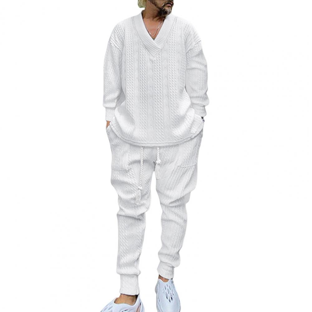 2Pcs/Set Men Sportswear Suit V-Neck Long Sleeve Tops Elastic Drawstring Waist Sweatpants with Pockets Set Twist Texture Leisurew M белый
2Pcs/Set Men Sportswear Suit V-Neck Long Sleeve Tops Elastic Drawstring Waist Sweatpants with Pockets Set Twist Texture Leisurew M белый