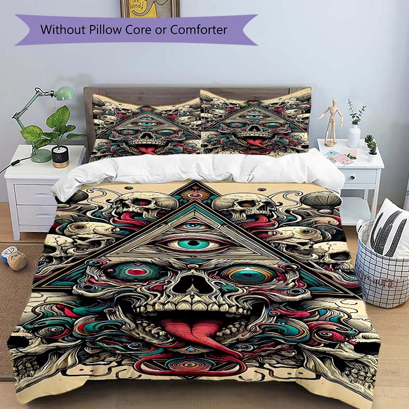 3pcs Anime Skulls & Pyramids Comforter Set with One Quilt Cover and Two Pillowcases (No Core) - Home Decor, Festival Gift, Polyester Fabric, Bedroom a 135x200cm
3pcs Anime Skulls & Pyramids Comforter Set with One Quilt Cover and Two Pillowcases (No Core) - Home Decor, Festival Gift, Polyester Fabric, Bedroom a 135x200cm
