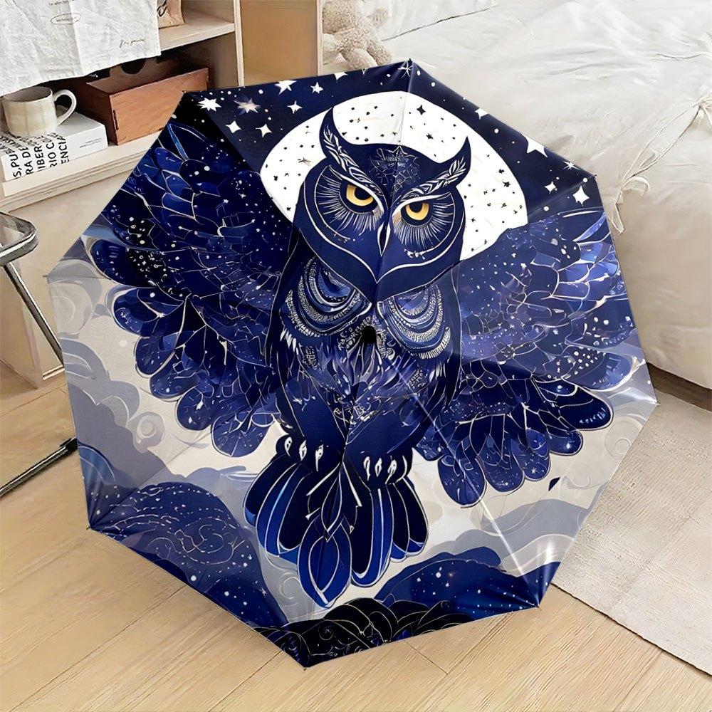 Open/Close Portable Folding Umbrella with Owl & Night Sky Crescent Moon Design - Compact Travel Umbrella, 2-Rib & 8-Rib Canopy (as the picture,Iron&8K)
Open/Close Portable Folding Umbrella with Owl & Night Sky Crescent Moon Design - Compact Travel Umbrella, 2-Rib & 8-Rib Canopy (as the picture,Iron&8K)