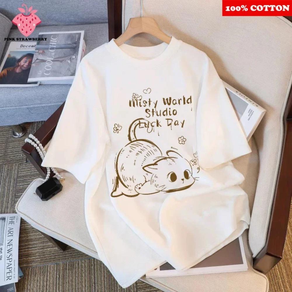 Cute Cat Pattern Print T-shirt Women Summer New Round neck Short Sleeve T-shirt Loose Casual Y2k Top kawaii Female clothing S
Cute Cat Pattern Print T-shirt Women Summer New Round neck Short Sleeve T-shirt Loose Casual Y2k Top kawaii Female clothing S