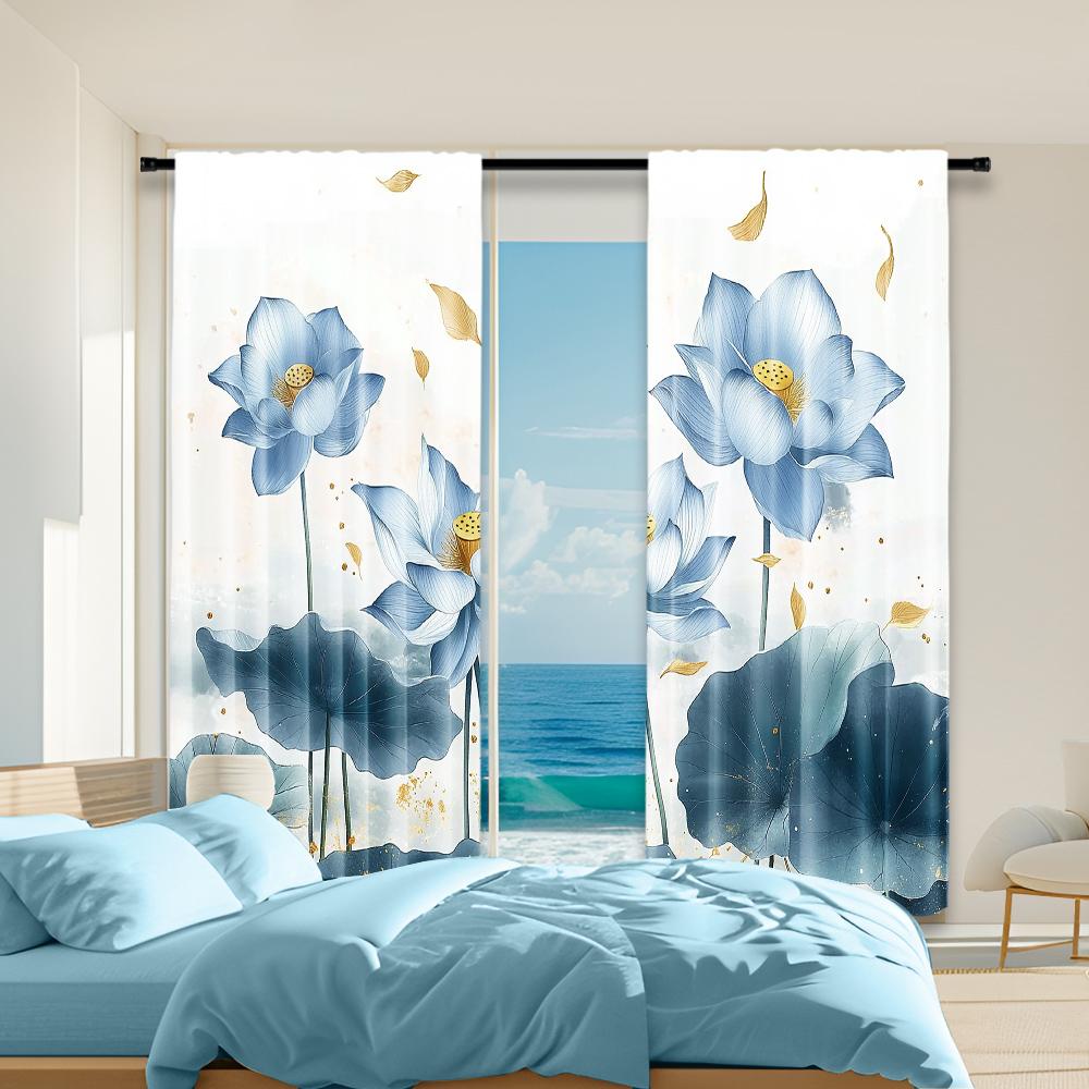 Set Of 2 Versatile Polyester Transparent Curtains Home Decoration Lotus Flower Use Bedrooms Living Rooms Made Great Room Window Treatment W100*H70(CM)-Hooks&1PCS
Set Of 2 Versatile Polyester Transparent Curtains Home Decoration Lotus Flower Use Bedrooms Living Rooms Made Great Room Window Treatment W100*H70(CM)-Hooks&1PCS