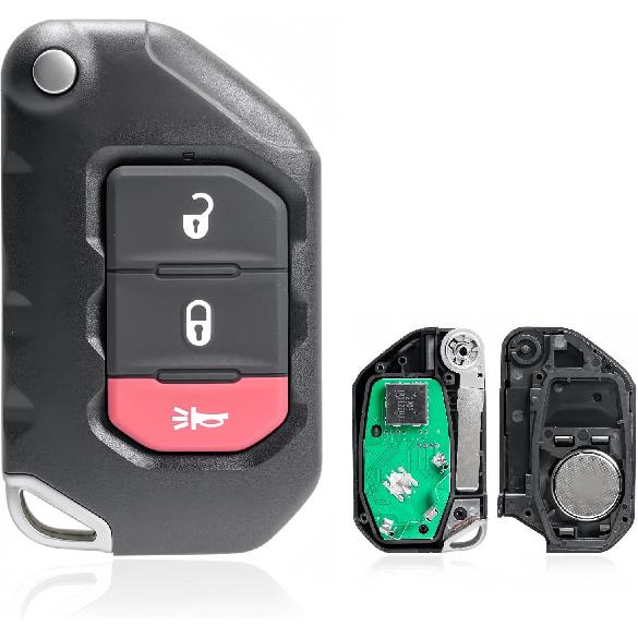 Replacement Keyless Entry Remote Car Key Fob for 2018 2019 2020 2021 Jeep Wrangler Unlimited, 2019 2020 2021 2022 Jeep Gladiator, FCC ID OHT1130261
Replacement Keyless Entry Remote Car Key Fob for 2018 2019 2020 2021 Jeep Wrangler Unlimited, 2019 2020 2021 2022 Jeep Gladiator, FCC ID OHT1130261