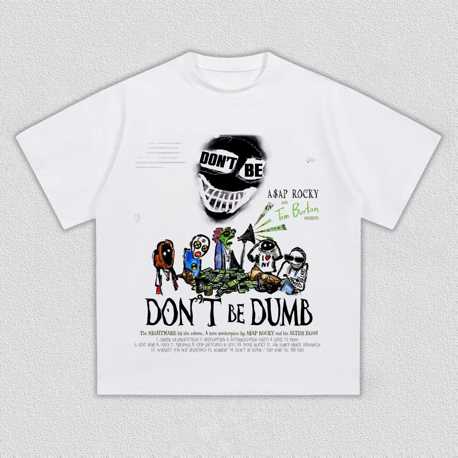 ASAP Rocky Dont Be Dumb album graphics 100cotton mens shirt Summer Oneck Womens Y2k Hip Hop Short Sleeve Tshirt fan gift 4XL
ASAP Rocky Dont Be Dumb album graphics 100cotton mens shirt Summer Oneck Womens Y2k Hip Hop Short Sleeve Tshirt fan gift 4XL
