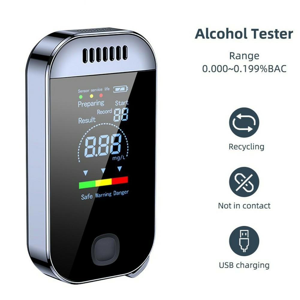 Mini Breathalyzer High Sensitivity Non-Contact Portable Alcohol Tester Digital Alcoholmeter Type A
Mini Breathalyzer High Sensitivity Non-Contact Portable Alcohol Tester Digital Alcoholmeter Type A
