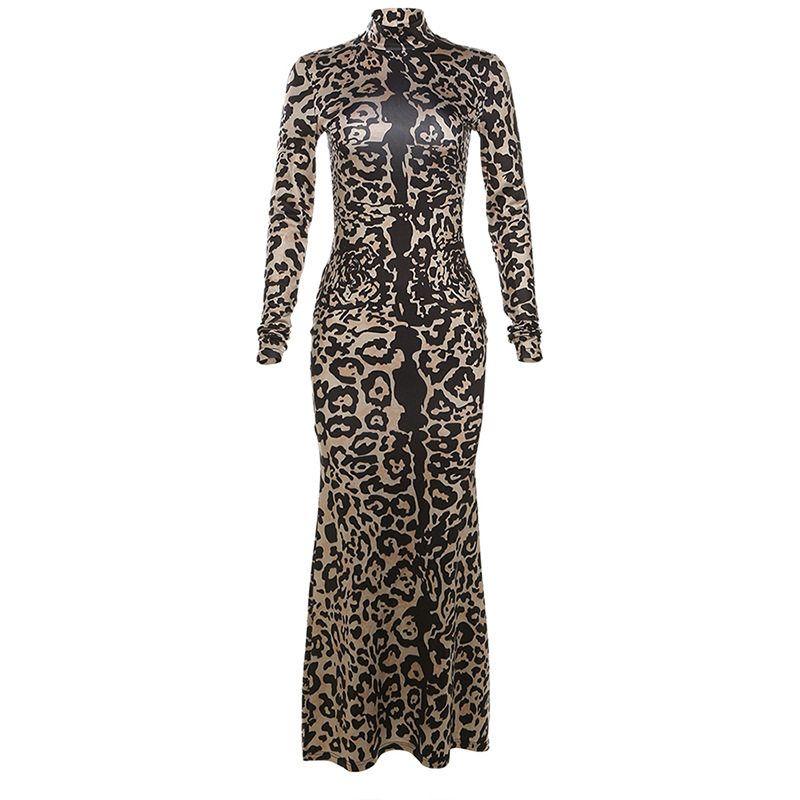 European and American Style 2023 Autumn and Winter New Cross-Border Women s High-Neck Long-Sleeve Fashion Bodycon Leopard Print Slim Dress Brown S
European and American Style 2023 Autumn and Winter New Cross-Border Women s High-Neck Long-Sleeve Fashion Bodycon Leopard Print Slim Dress Brown S
