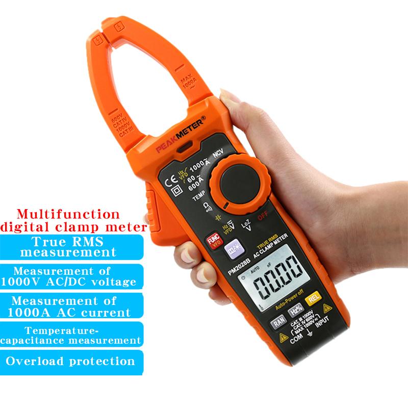 PEAKMETER High Accuracy Digital Clamp Meter Multimeter for Electricians, with 1000A AC Current Measurement, PM2028A/B
PEAKMETER High Accuracy Digital Clamp Meter Multimeter for Electricians, with 1000A AC Current Measurement, PM2028A/B