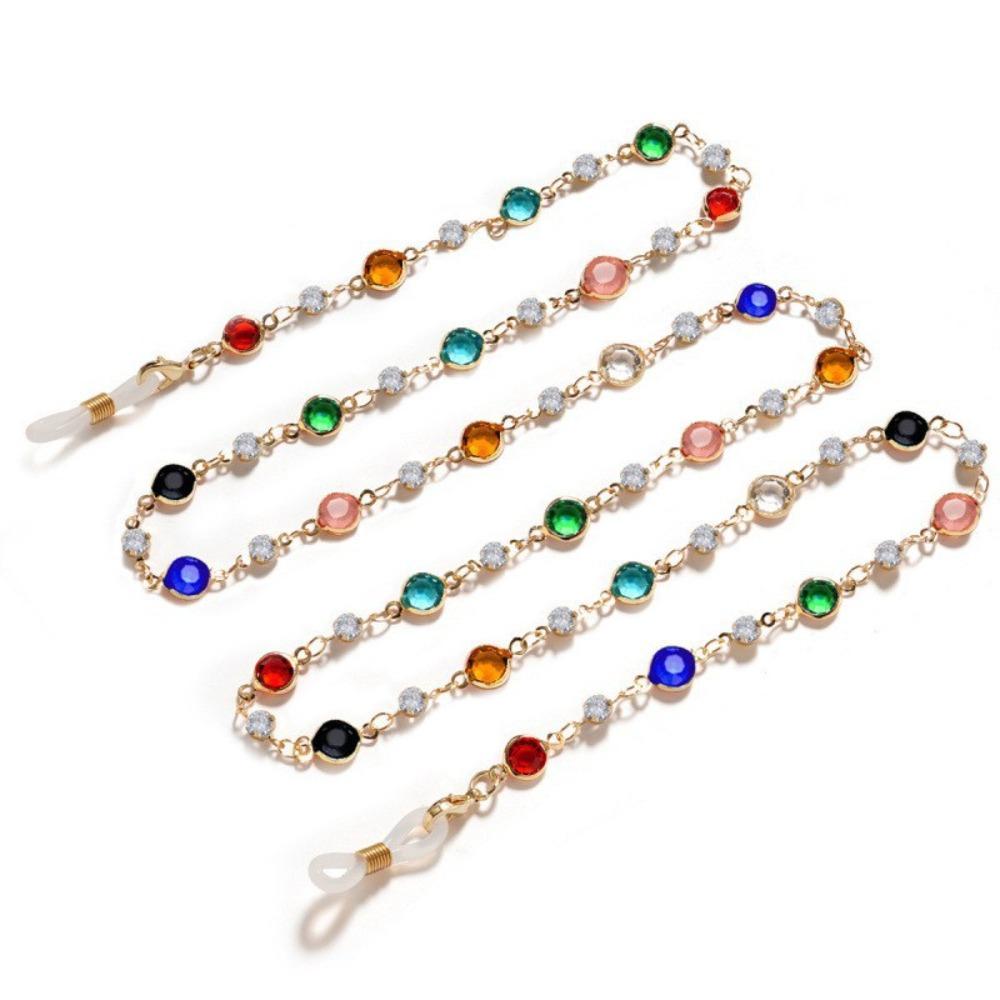 Zircon Colorful Crystal Glasses Chain Rhinestone Beads Sunglasses Chains Anti-Lost Hanging Neck Eyeglass Holder Necklace
Zircon Colorful Crystal Glasses Chain Rhinestone Beads Sunglasses Chains Anti-Lost Hanging Neck Eyeglass Holder Necklace