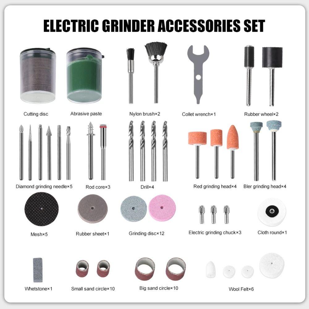 100pcs Multi Purpose Electric Mill Accessories Universal Grinding Head Tools Set Polishing
100pcs Multi Purpose Electric Mill Accessories Universal Grinding Head Tools Set Polishing