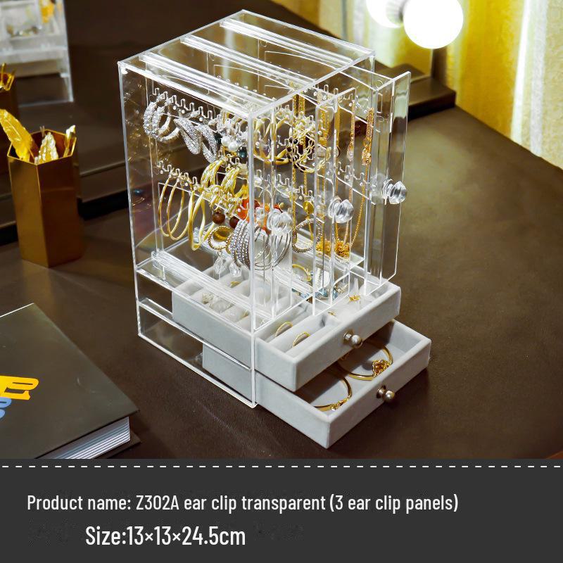 Пылезащитная прозрачная подставка для ювелирных изделий - настольный ящик для хранения сережек и ожерелий
Пылезащитная прозрачная подставка для ювелирных изделий - настольный ящик для хранения сережек и ожерелий
