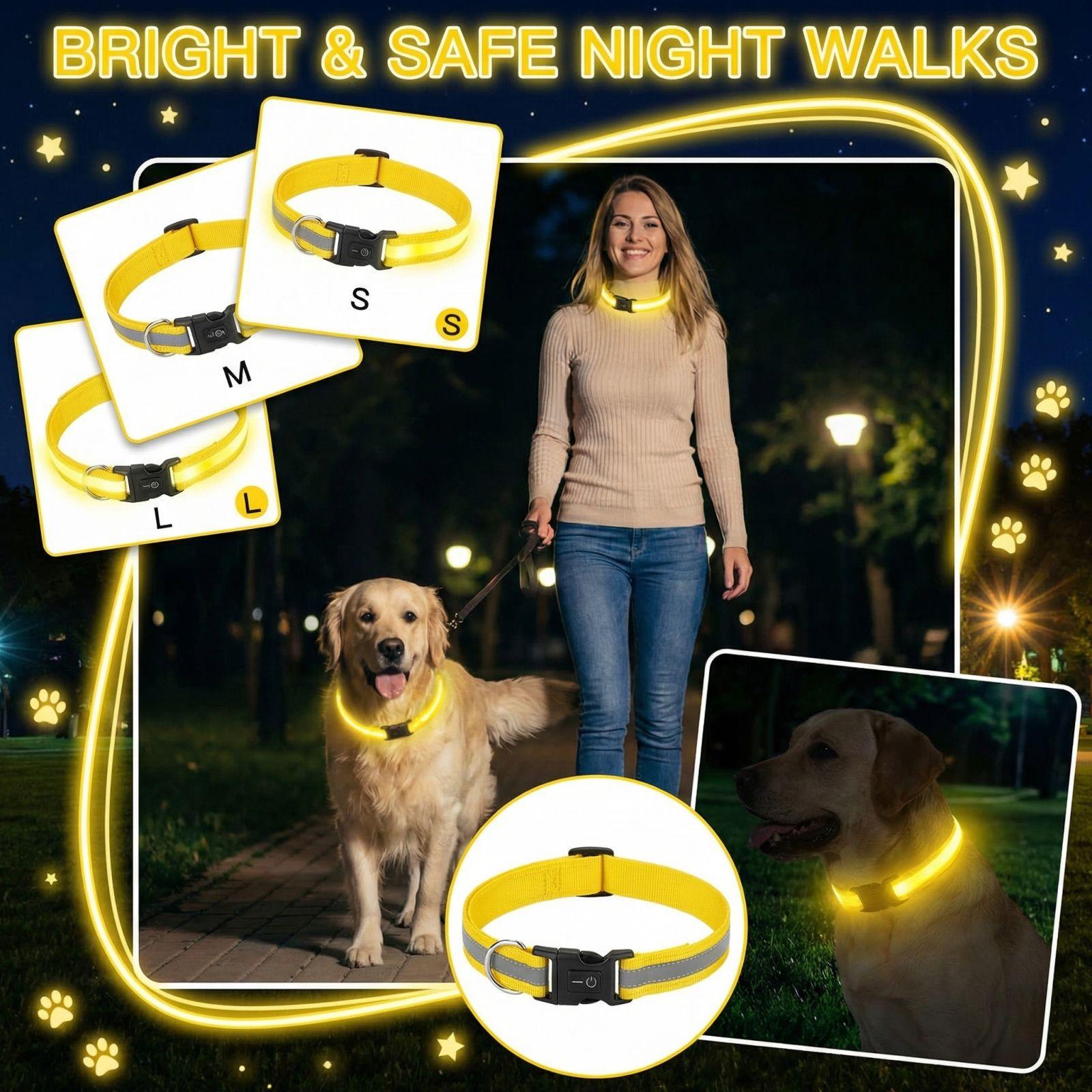 LED Dog Collar Night Light Pet Collar S жовтий
LED Dog Collar Night Light Pet Collar S жовтий