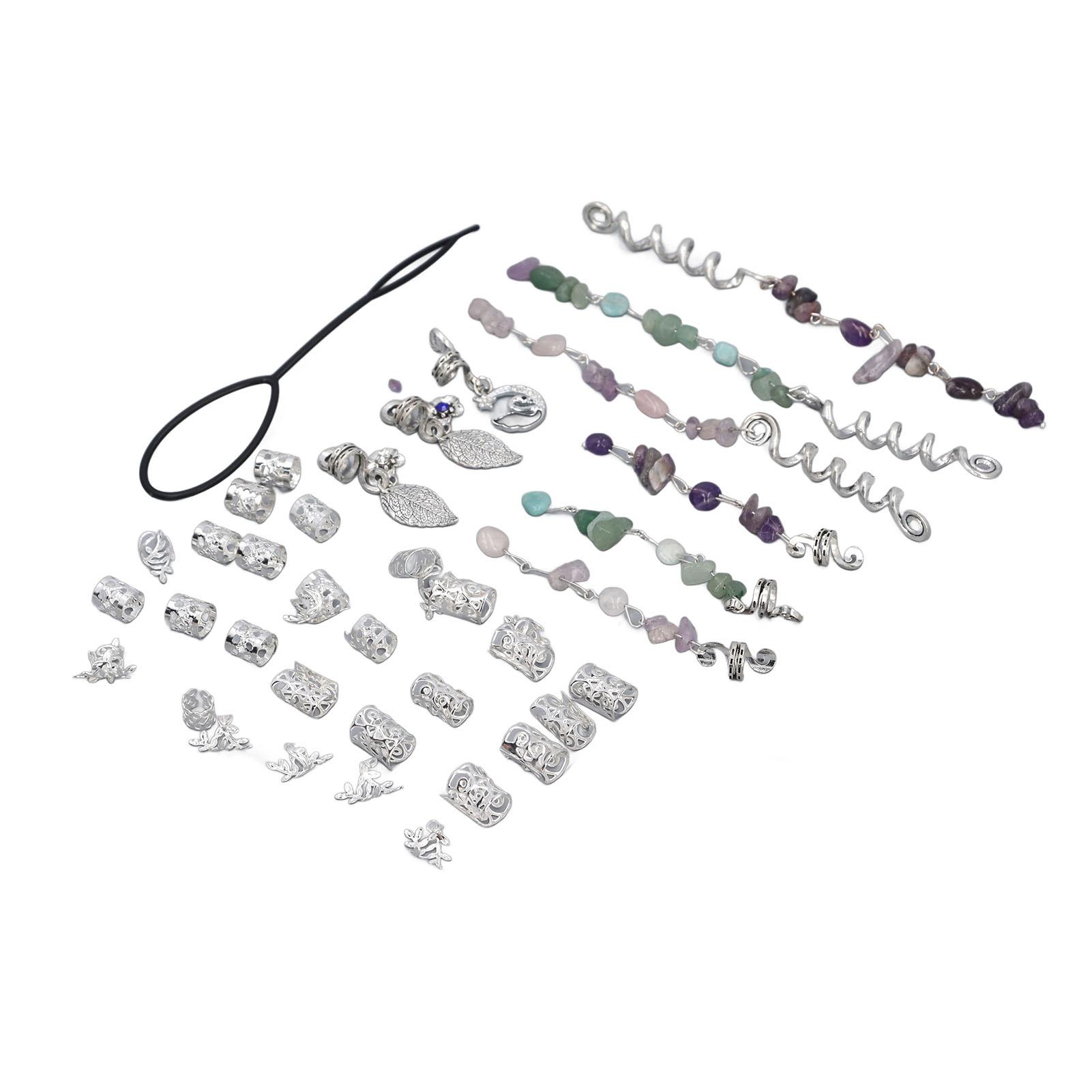 Hair Jewelry for Braids Accessories Spring Rings Cuffs Metal Dreadlocks Pendant Hair Decorations Silver
Hair Jewelry for Braids Accessories Spring Rings Cuffs Metal Dreadlocks Pendant Hair Decorations Silver