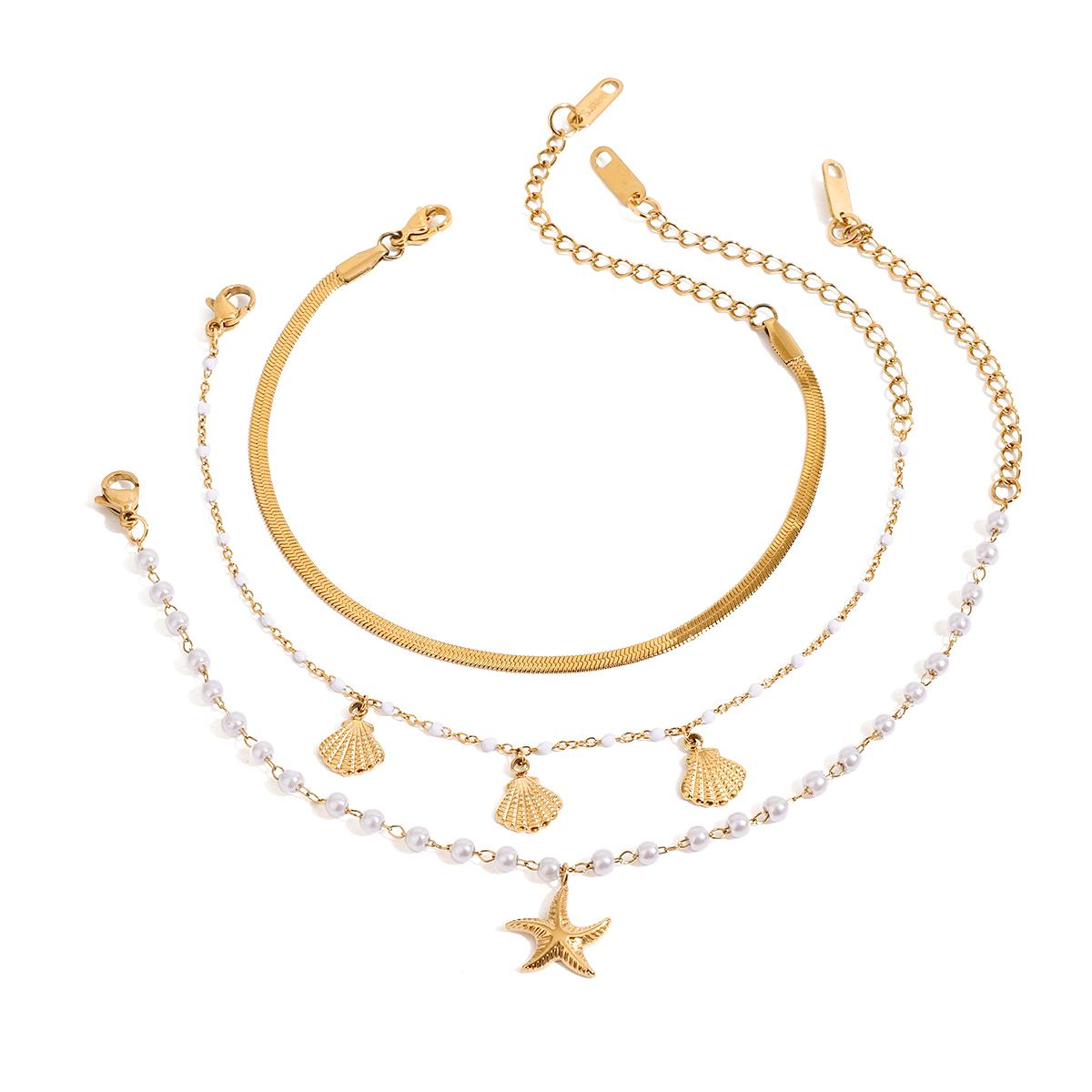 Yori Ocean Style Starfish Shell Three Layer Chain Bracelet 18K PVD Plated Summer Daily Jewelry Hypoallergenic for Women золотистый
Yori Ocean Style Starfish Shell Three Layer Chain Bracelet 18K PVD Plated Summer Daily Jewelry Hypoallergenic for Women золотистый