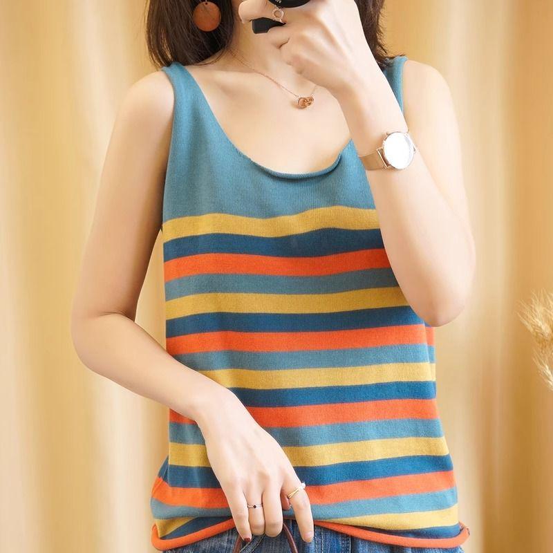 2025 Spring/Summer Women s Striped Sleeveless Pullover Tank Top - Short, Loose, Versatile. M
2025 Spring/Summer Women s Striped Sleeveless Pullover Tank Top - Short, Loose, Versatile. M