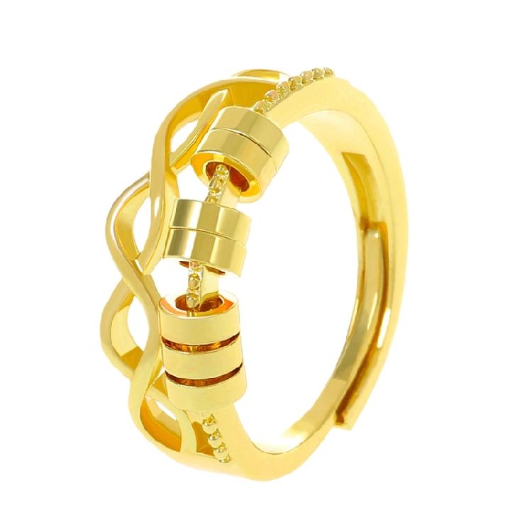 Fashionable Gift Anxiety Ring for Women Rotating Open Spinner Ring with Beads Finger Jewelry Daily Wear
Fashionable Gift Anxiety Ring for Women Rotating Open Spinner Ring with Beads Finger Jewelry Daily Wear