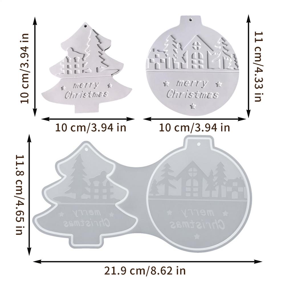 Christmas Pendant Silicone Mold Christmas Tree Ball Ornament Mold 2-Cavity Easy Release Elastic Crafting Mould for Fondant Soap
Christmas Pendant Silicone Mold Christmas Tree Ball Ornament Mold 2-Cavity Easy Release Elastic Crafting Mould for Fondant Soap