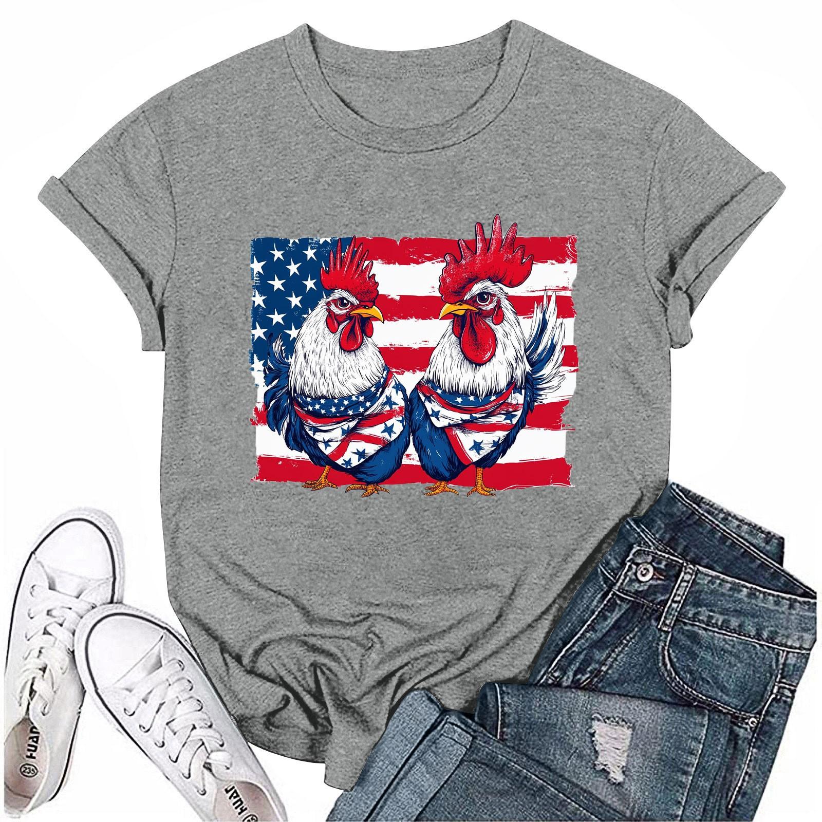 Women s Round Neck Casual Independence Day Printed Short Sleeve T-Shirt Top S
Women s Round Neck Casual Independence Day Printed Short Sleeve T-Shirt Top S