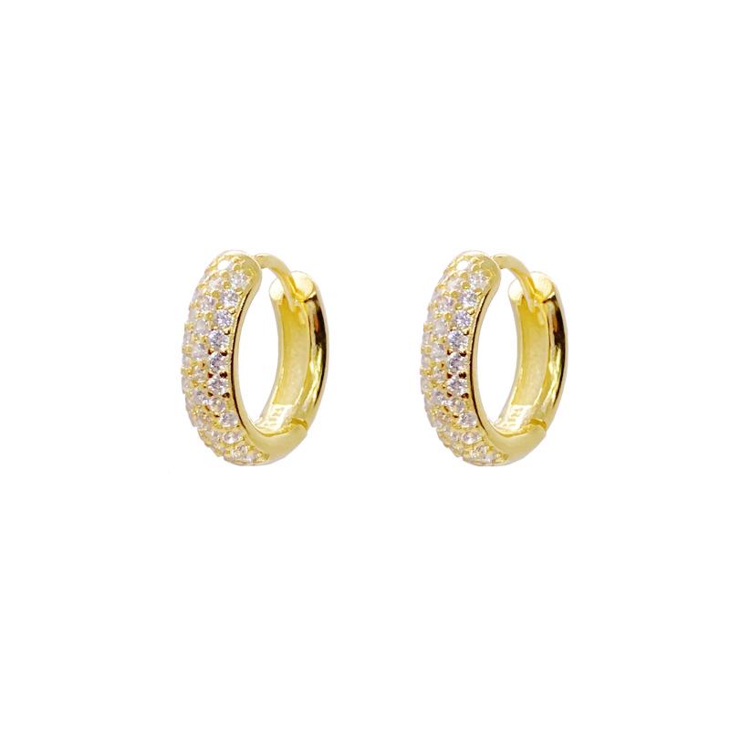 Классические серьги-пусеты из стерлингового серебра S925 с позолотой, с цирконами в три ряда Full 925 Sterling Silver золотой
Классические серьги-пусеты из стерлингового серебра S925 с позолотой, с цирконами в три ряда Full 925 Sterling Silver золотой