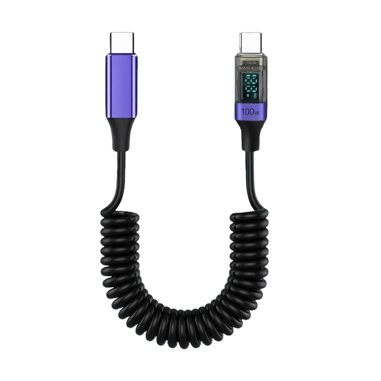 USB C PD100W Fast Charging Intelligent Display Data Cable Stretchable Spring Cord for Notebook Phone фіолетовий
USB C PD100W Fast Charging Intelligent Display Data Cable Stretchable Spring Cord for Notebook Phone фіолетовий