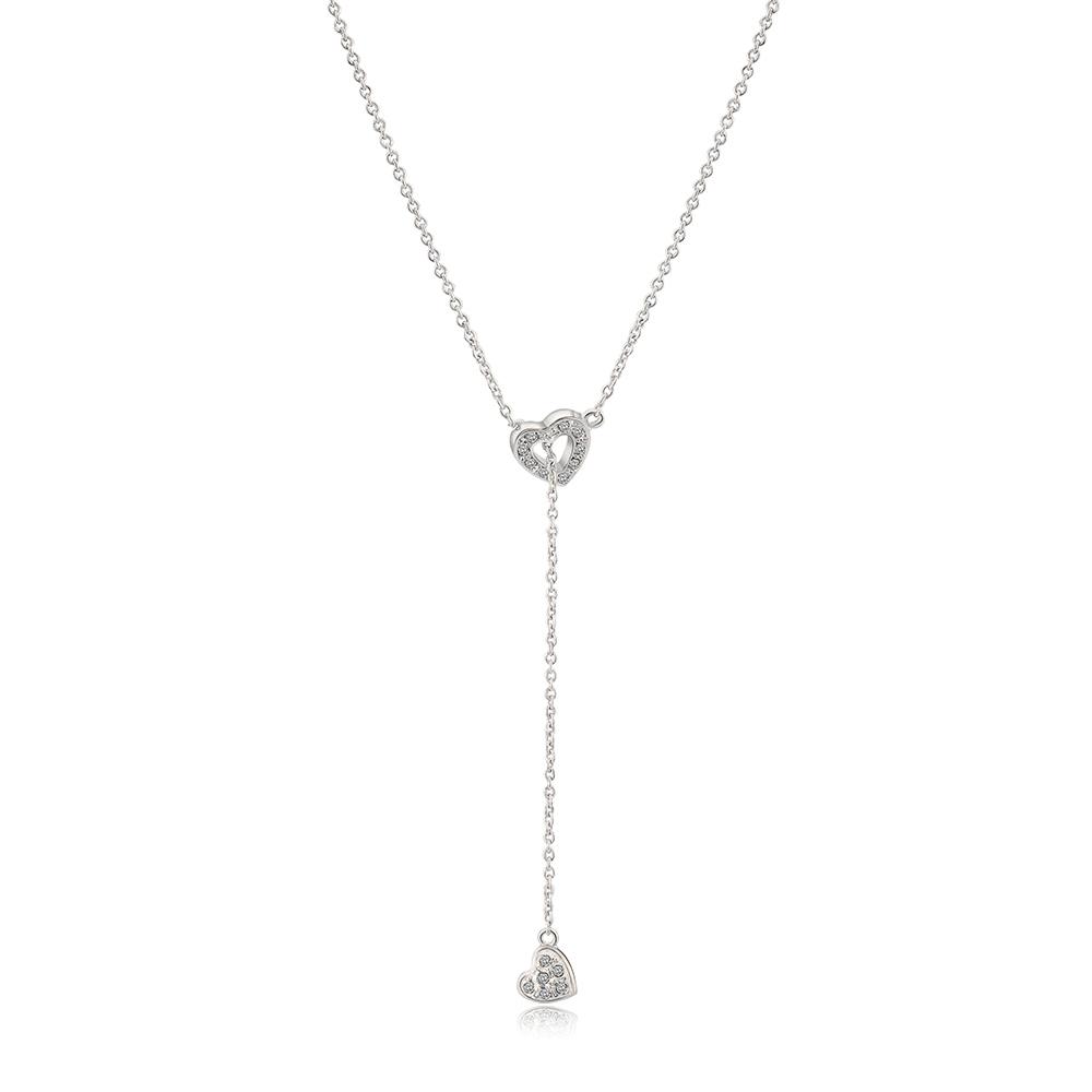 Heart Link To Heart Pendant Necklace for Women Adjustable Rose White Gold Color Chain AAA+CZ Fashion Zircon for Girls N159
Heart Link To Heart Pendant Necklace for Women Adjustable Rose White Gold Color Chain AAA+CZ Fashion Zircon for Girls N159