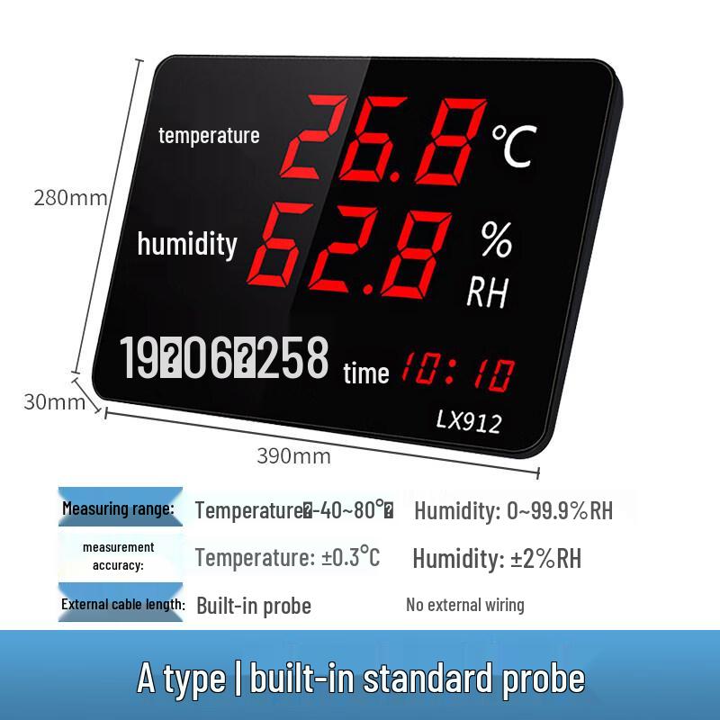 Industrial Digital Temperature and Humidity Monitor with Time Display
Industrial Digital Temperature and Humidity Monitor with Time Display