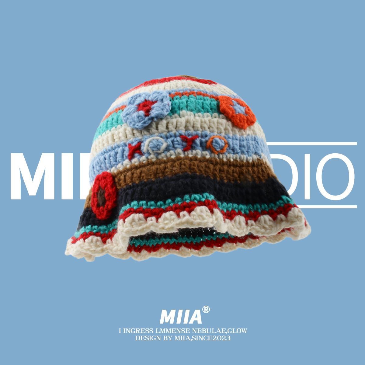 Sweet and cute design with colorful thread small flowers, contrasting color stripes, Japanese-style handmade crochet bucket hat, sun hat M(56-58cm)
Sweet and cute design with colorful thread small flowers, contrasting color stripes, Japanese-style handmade crochet bucket hat, sun hat M(56-58cm)