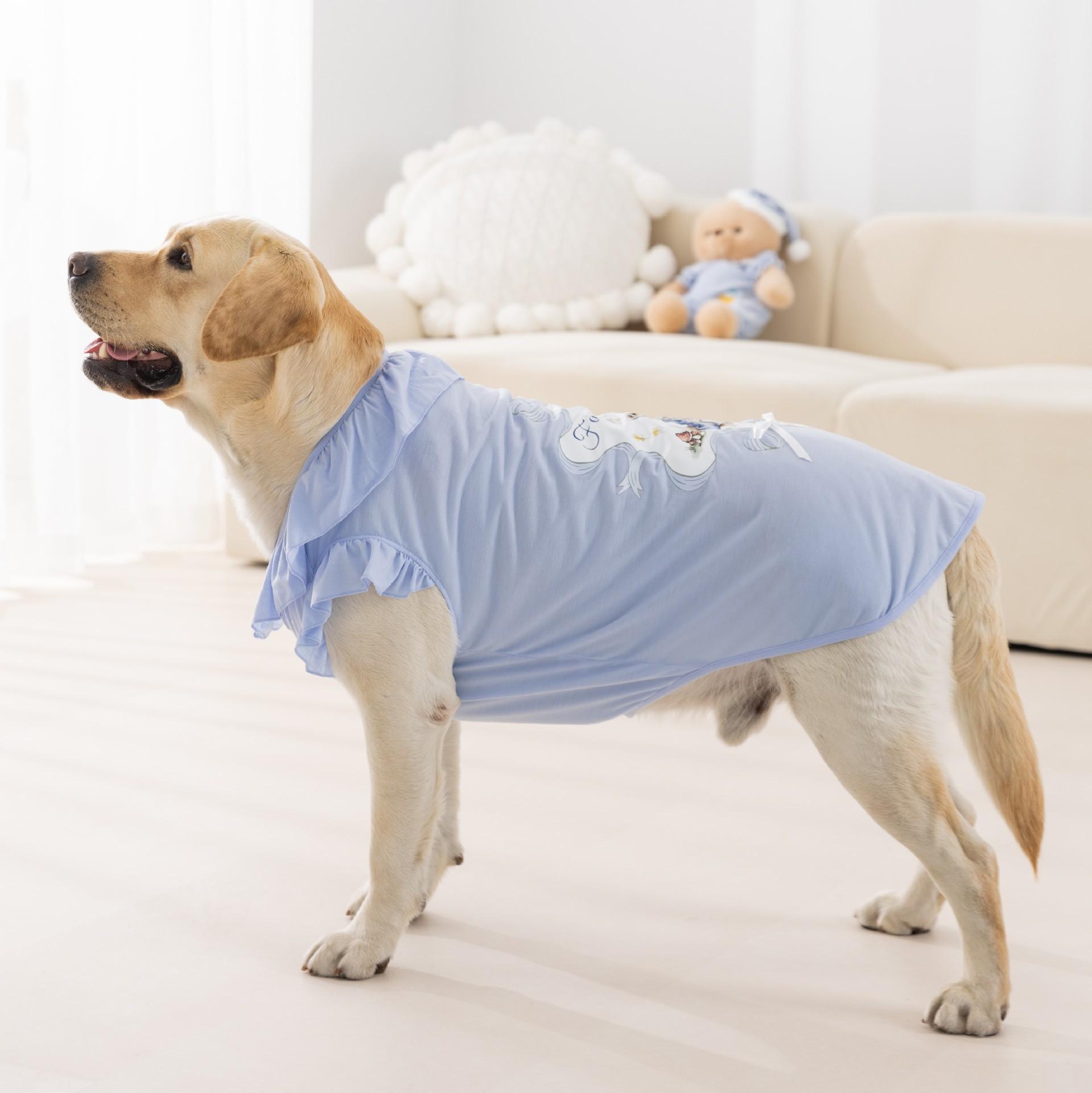 Cute wind fungus lace golden hair Labrador medium and large dog vest spring and summer thin breathable big dog clothes 3XL recommended weight 20-15 kg бонді синього кольору
Cute wind fungus lace golden hair Labrador medium and large dog vest spring and summer thin breathable big dog clothes 3XL recommended weight 20-15 kg бонді синього кольору