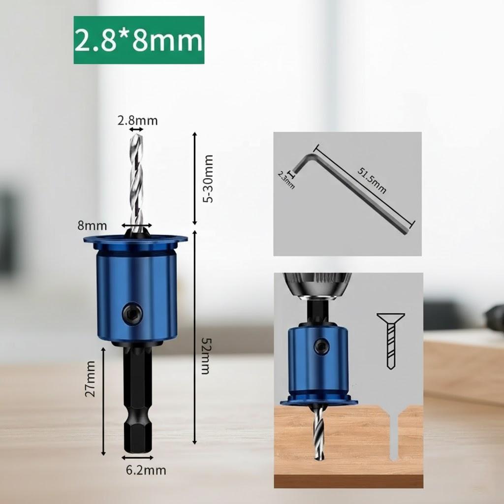 Countersunk Drill Bit Alloy Core Woodworking Tool for Drilling Pilot Holes in Wood Countersink Drill Router Bit High Precision
Countersunk Drill Bit Alloy Core Woodworking Tool for Drilling Pilot Holes in Wood Countersink Drill Router Bit High Precision