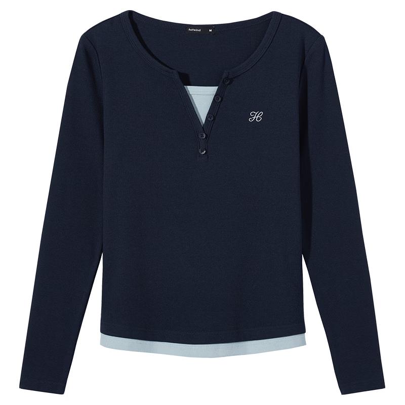 Hotwind Women s Faux Two-Piece Long Sleeve V-Neck T-Shirt M
Hotwind Women s Faux Two-Piece Long Sleeve V-Neck T-Shirt M