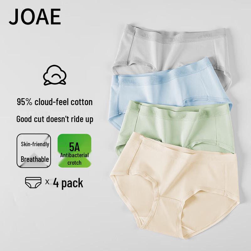 JOAE Super Soft Series Women s Pure Cotton Seamless Mid-Waist Briefs 4-Pack 2XL
JOAE Super Soft Series Women s Pure Cotton Seamless Mid-Waist Briefs 4-Pack 2XL