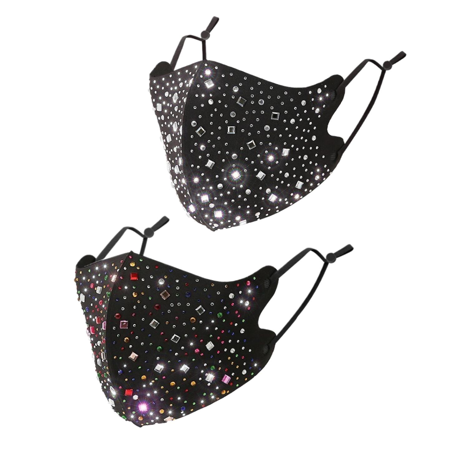 2-Pack Sparkly Shiny Diamond Glitter Bling Face Masks - Rhinestone Fashion Mask for Parties & Outdoor
2-Pack Sparkly Shiny Diamond Glitter Bling Face Masks - Rhinestone Fashion Mask for Parties & Outdoor