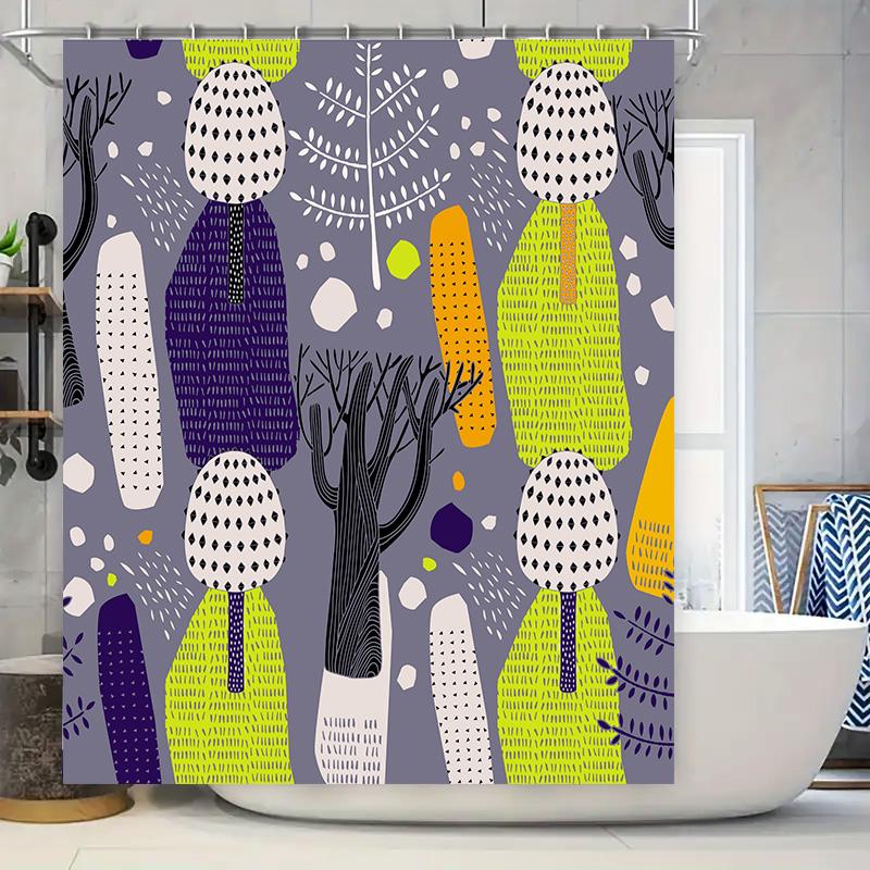 Bright Playful Pattern Shower Curtain Set Modern Bathroom Decor for Girls Bedroom Purple Yellow Green White Black Design 72x78 I 90x180cm
Bright Playful Pattern Shower Curtain Set Modern Bathroom Decor for Girls Bedroom Purple Yellow Green White Black Design 72x78 I 90x180cm