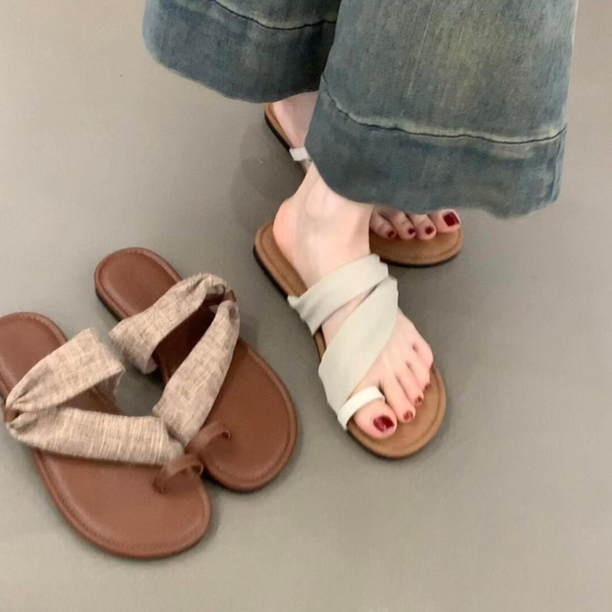 Ленивый вариант~ Универсальный праздничный стиль простые однословные тапочки женские летние ретро плоская подошва уличная обувь с юбкой крутые тапочки 35
Ленивый вариант~ Универсальный праздничный стиль простые однословные тапочки женские летние ретро плоская подошва уличная обувь с юбкой крутые тапочки 35