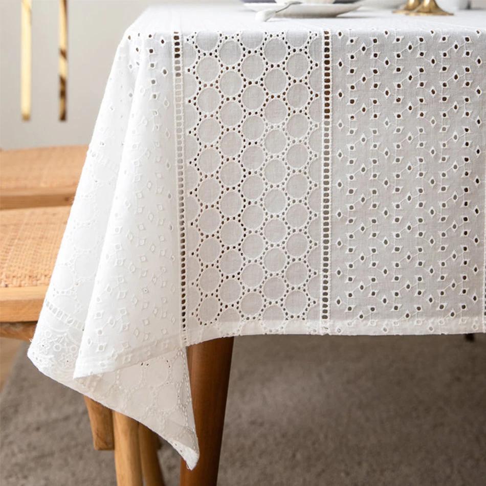 Cotton White Lace Tablecloth for Rectangle Tables, French Country Embroidered Table Cloth for Kitchen Wedding Parties Christmas 90x90cm
Cotton White Lace Tablecloth for Rectangle Tables, French Country Embroidered Table Cloth for Kitchen Wedding Parties Christmas 90x90cm