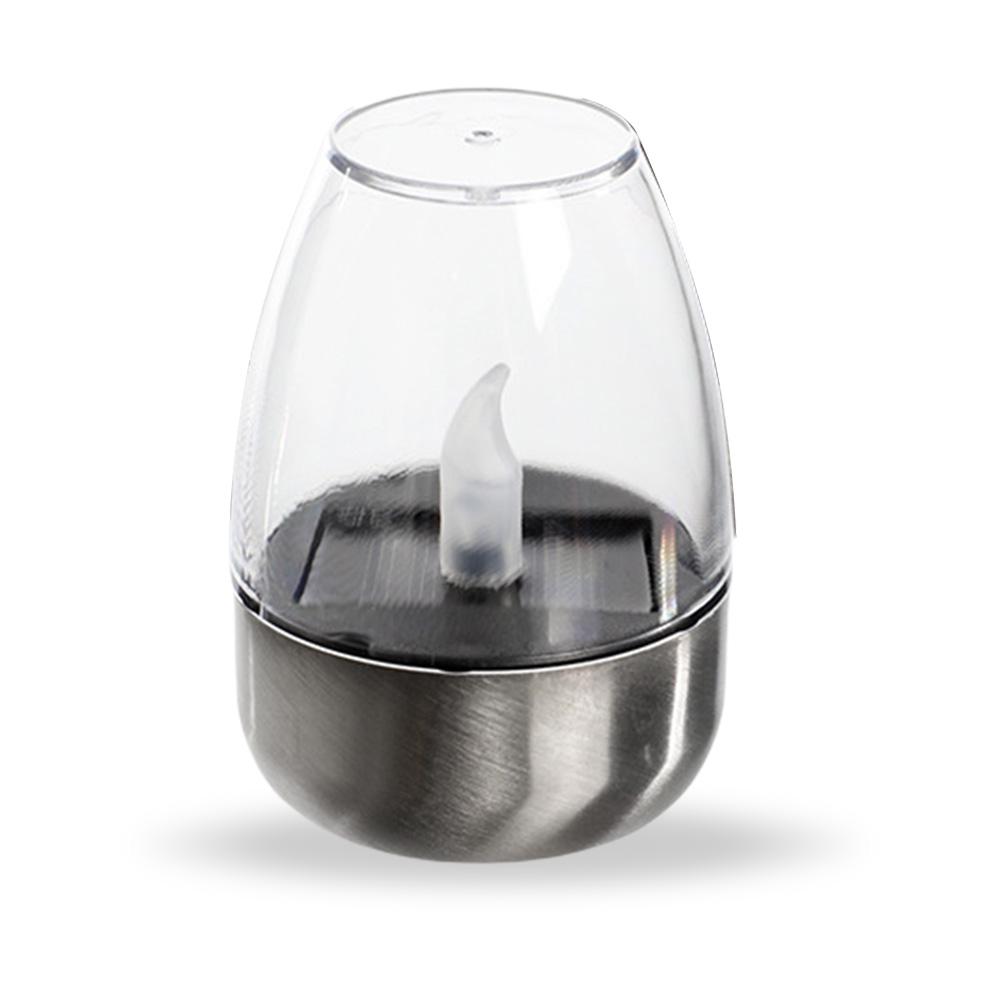 Солнечная беспламенная свеча-лампа из нержавеющей стали, мигающая свеча-лампа, водонепроницаемый ночник-свеча для дня рождения, садовый декор чистый