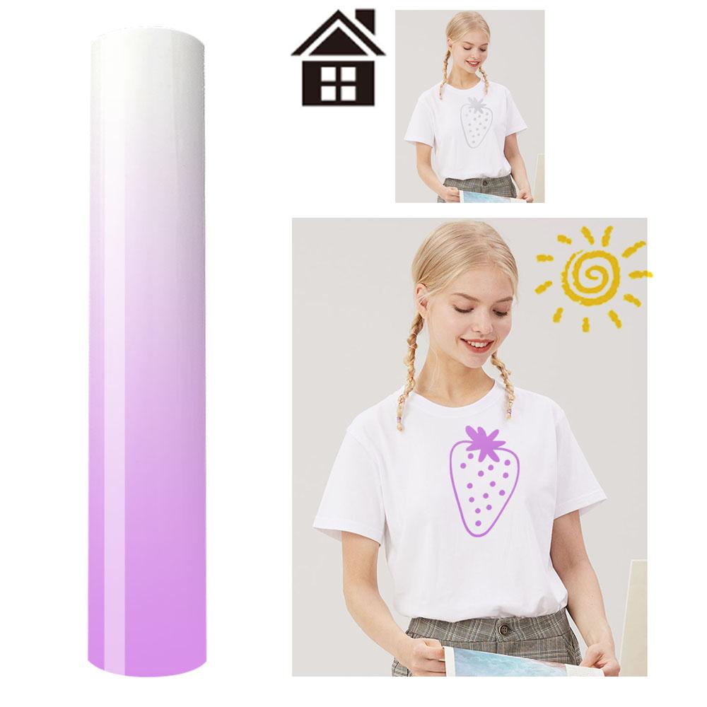UV Color Change PU Heat Transfer Vinyl Sunlight-Sensing HTV Iron on DIY T-Shirt Hats For cut or Silhouette Cameo 30x25cm
UV Color Change PU Heat Transfer Vinyl Sunlight-Sensing HTV Iron on DIY T-Shirt Hats For cut or Silhouette Cameo 30x25cm