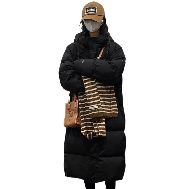 Зимняя удлиненная парка с капюшоном для пары, свободного кроя XL чёрный