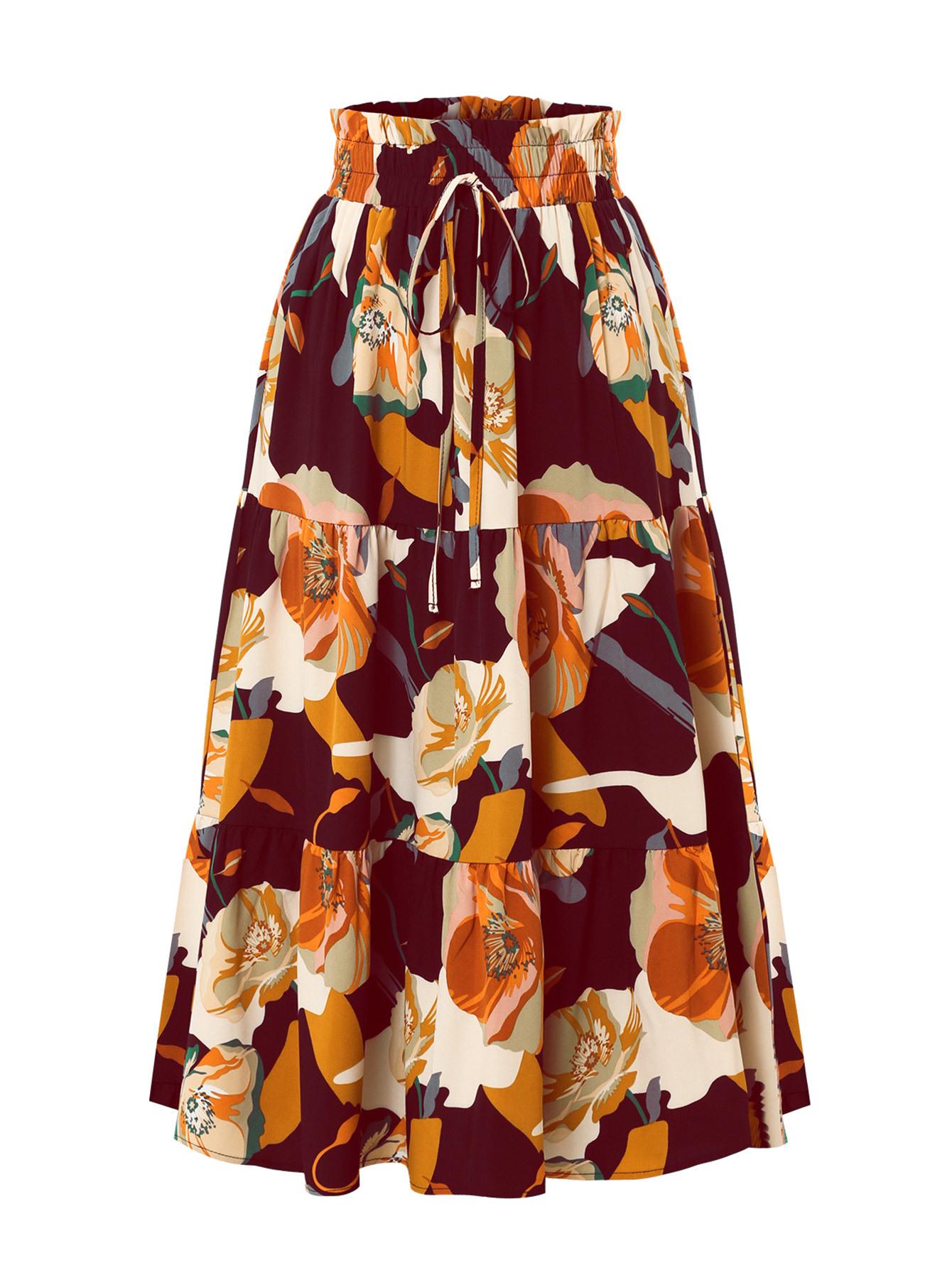 Floral Print A-Line Pleated Skirt with Elastic Waist - Autumn Collection Small бордовый
Floral Print A-Line Pleated Skirt with Elastic Waist - Autumn Collection Small бордовый