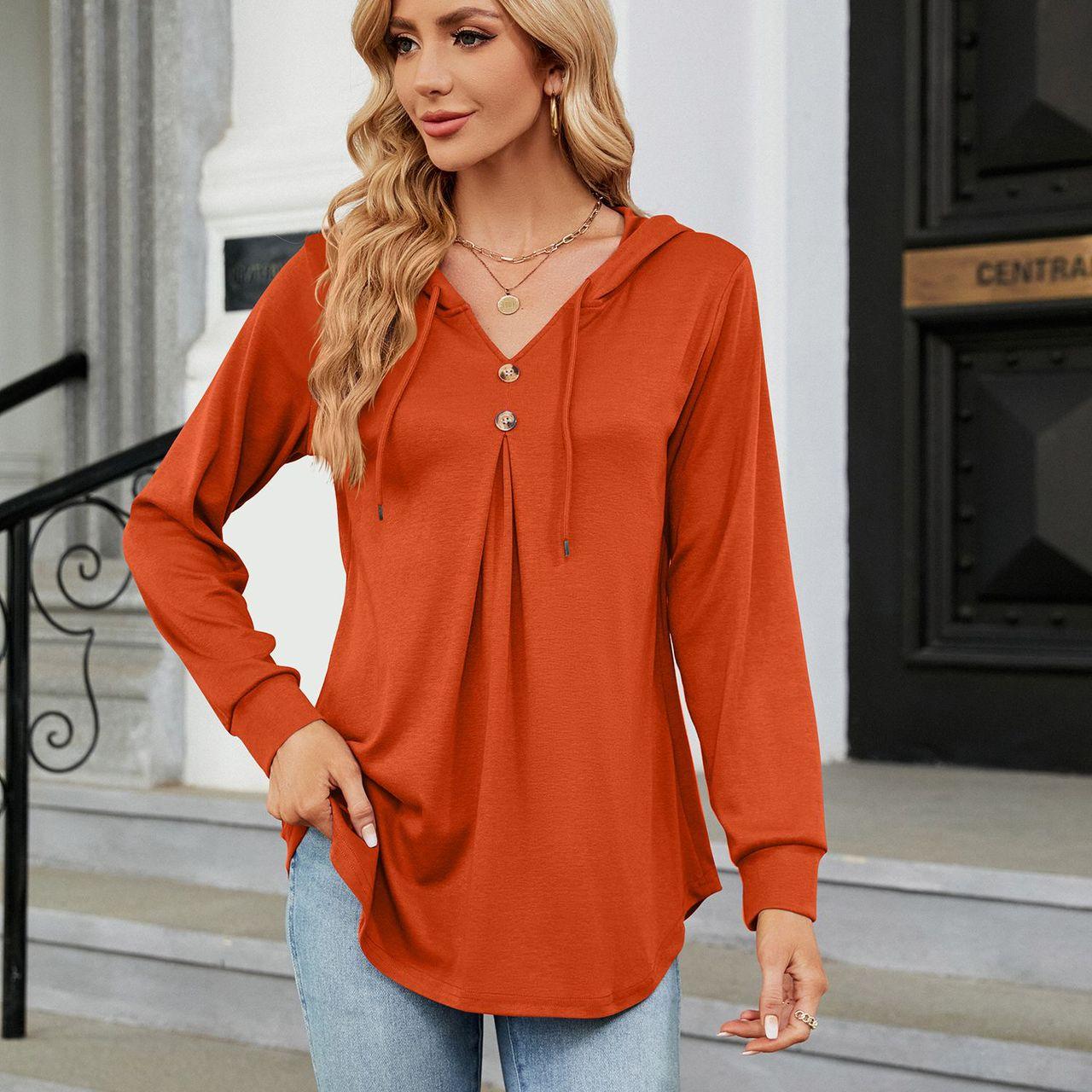 Осень-зима однотонный свободный пуловер с длинными рукавами и пуговицами с v-образным вырезом для женщин XXL оранжевый
Осень-зима однотонный свободный пуловер с длинными рукавами и пуговицами с v-образным вырезом для женщин XXL оранжевый