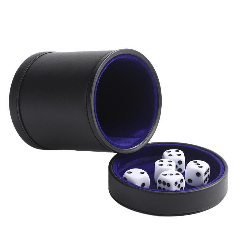 New PU Leather Dice Cup Set with Velvet Lining, Lid, and Paper Box Packaging
New PU Leather Dice Cup Set with Velvet Lining, Lid, and Paper Box Packaging