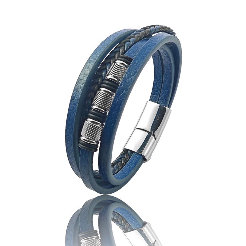 Fashion Handmade Multi-Layer Blue Leather Bracelets for Men Women Wristband Stainless Steel Button Bangle Accessories Jewelry 20.5cm серебряный
Fashion Handmade Multi-Layer Blue Leather Bracelets for Men Women Wristband Stainless Steel Button Bangle Accessories Jewelry 20.5cm серебряный