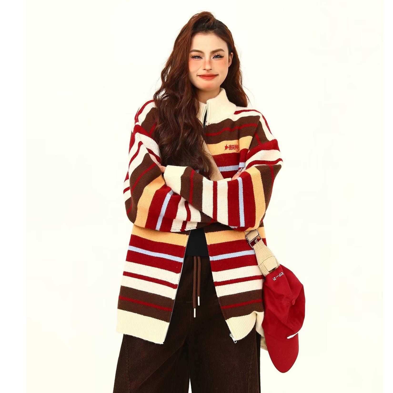 Унисекс Ретро Кардиган в Полоску с Цветными Блоками – Модный Свободный Вязаный Свитер для Осени/Зимы XL красный
Унисекс Ретро Кардиган в Полоску с Цветными Блоками – Модный Свободный Вязаный Свитер для Осени/Зимы XL красный