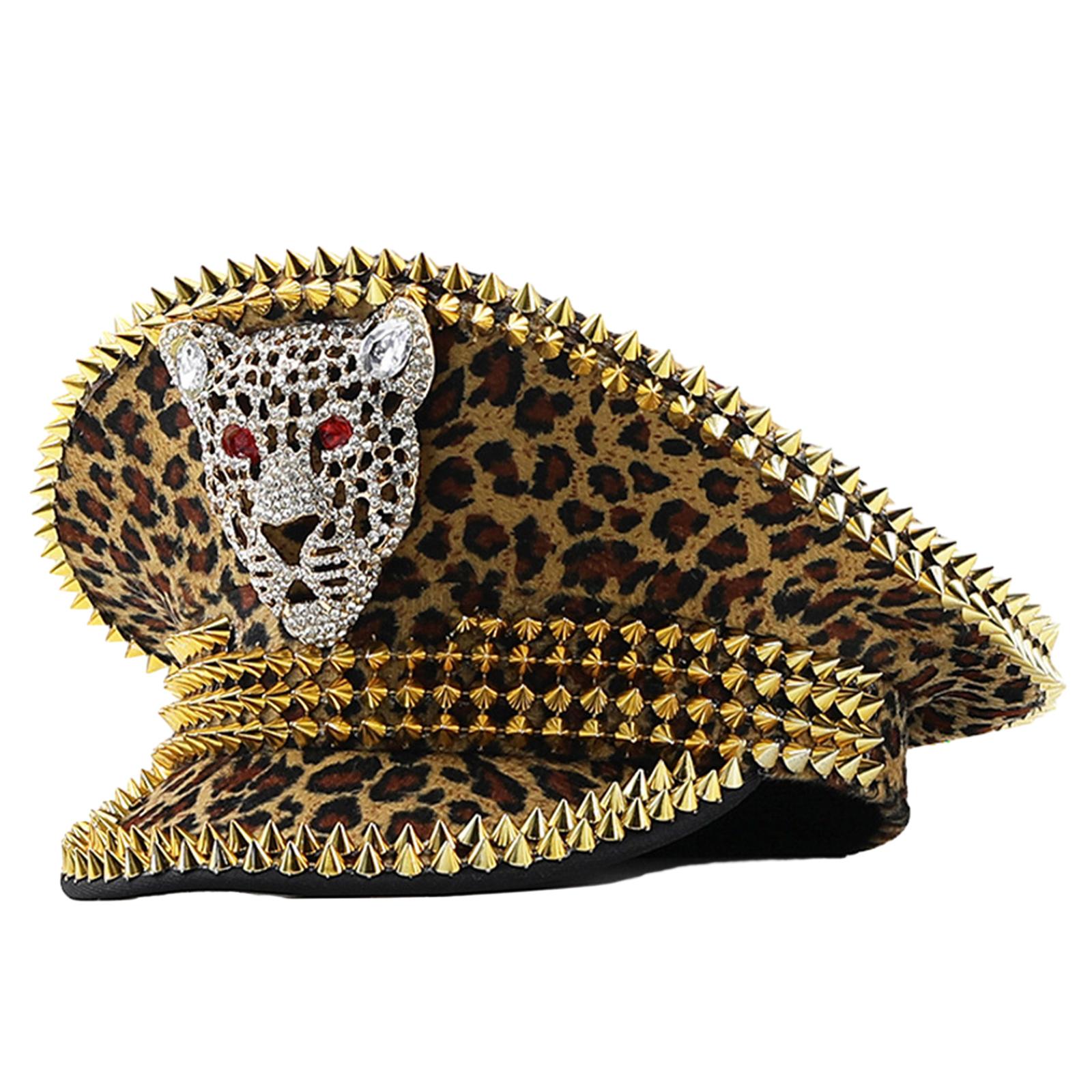 Leopard Print Adult Military Hat with Rivet Carnivals Party Hat Adult Music Festivals Captain Hat Adult Birthday Hat 1
Leopard Print Adult Military Hat with Rivet Carnivals Party Hat Adult Music Festivals Captain Hat Adult Birthday Hat 1