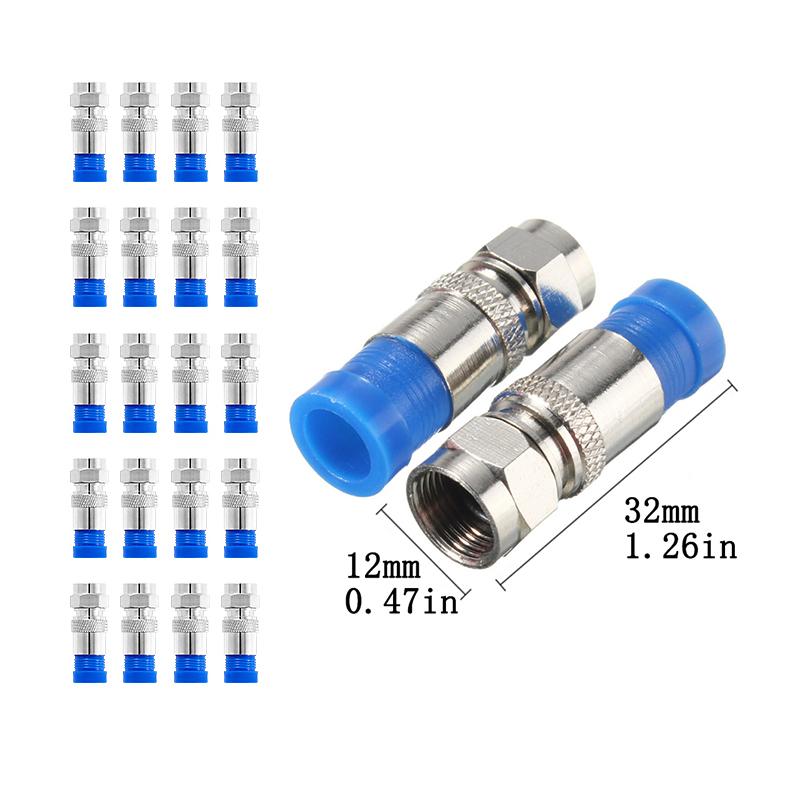 10/20pc Mesh RG6 Squeezing F-Head Coaxial Cable Crimping Clamp Accessories RF Coaxial Adapter Set
10/20pc Mesh RG6 Squeezing F-Head Coaxial Cable Crimping Clamp Accessories RF Coaxial Adapter Set