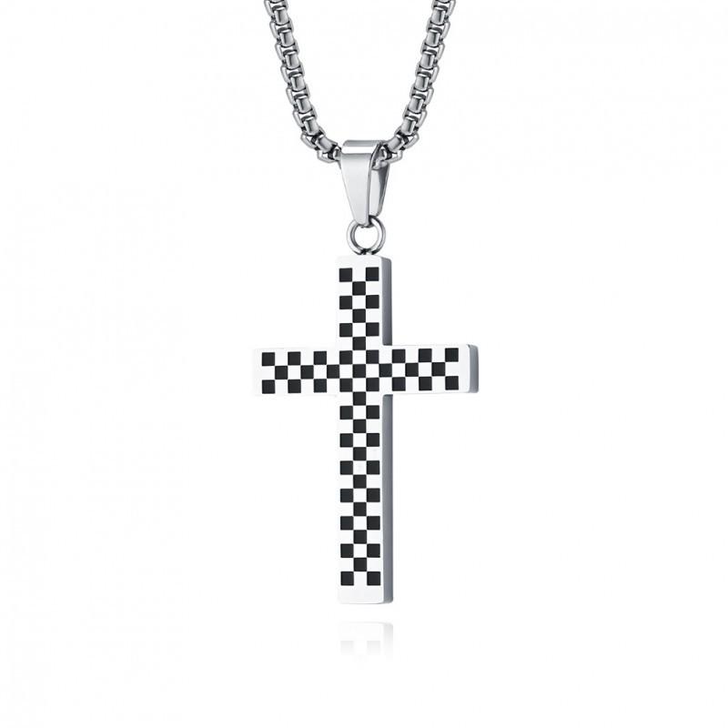 Shanhai European American Jewelry Titanium Steel Black White Grid Cross Necklace Niche Design Racing Flag Pendant
Shanhai European American Jewelry Titanium Steel Black White Grid Cross Necklace Niche Design Racing Flag Pendant