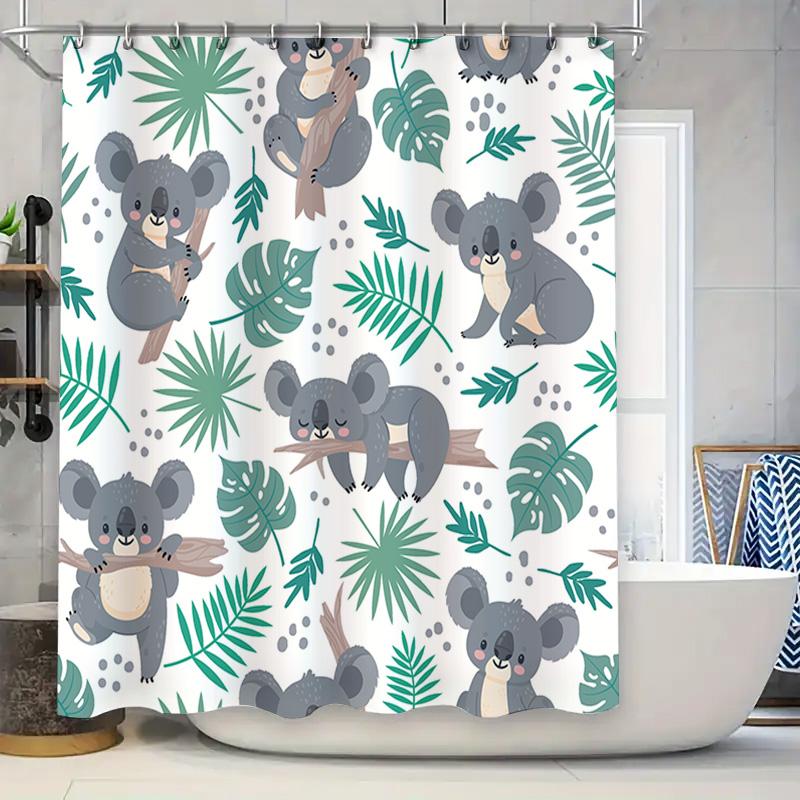 Animal Print Shower Curtain Featuring Koala Bears Green Leafy Pattern For Bathroom Decorations W60H190(CM)-1 Pcs
Animal Print Shower Curtain Featuring Koala Bears Green Leafy Pattern For Bathroom Decorations W60H190(CM)-1 Pcs