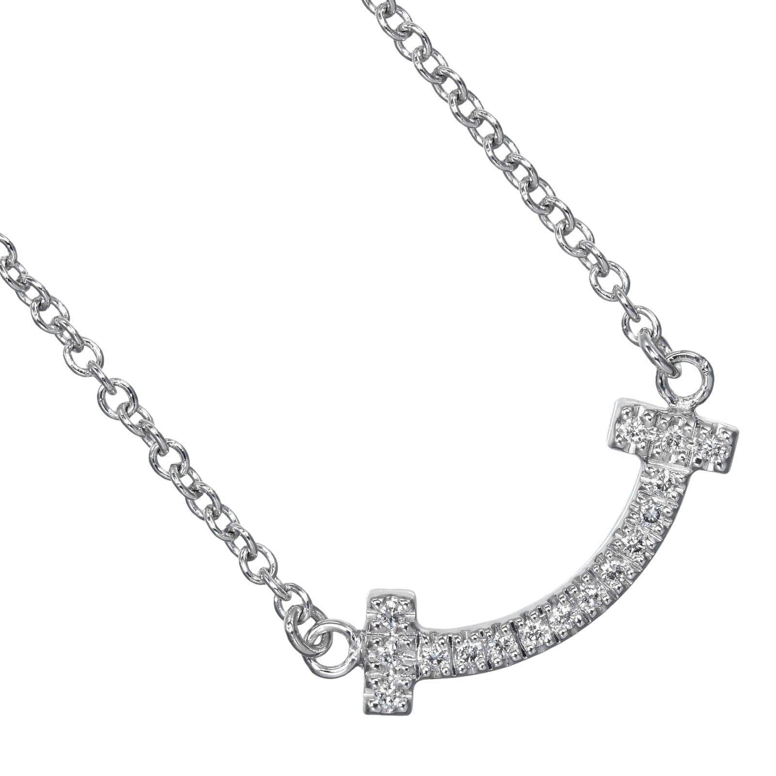 TIFFANY&Co. T Smile Mini Necklace K18 white gold/diamond 2.32g Women Used
TIFFANY&Co. T Smile Mini Necklace K18 white gold/diamond 2.32g Women Used